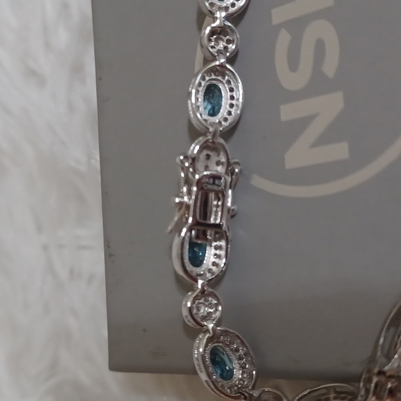 Colleen Lopez London Blue Topaz and White Zircon Bracelet NEW - Picture 7 of 11